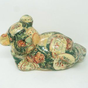 Rare Hand Painted Pottery Bear Unique Collectors